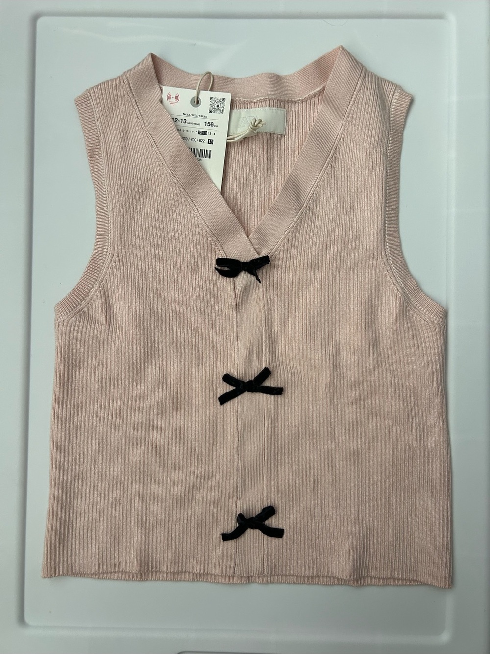 NWT Zara Girls Bow Knit Vest